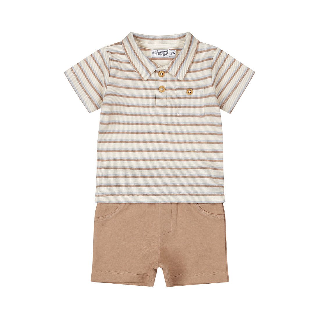 Conjunto de short y playera para bebé - Kool KidsDIRKJEKool KidsP54552Conjunto de short y playera para bebé3 MesesBrown